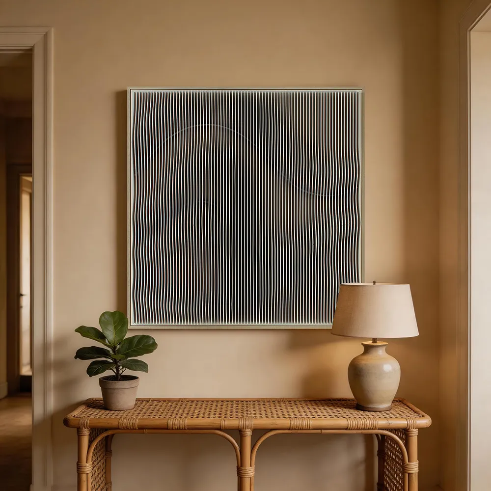 现代极简立体波纹发光抽象装饰画 双拼立体艺术挂画 客厅沙发背景墙软装装饰