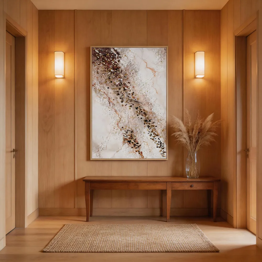 现代轻奢抽象岩彩晶钻装饰画 高级肌理艺术挂画 客厅背景墙装饰画