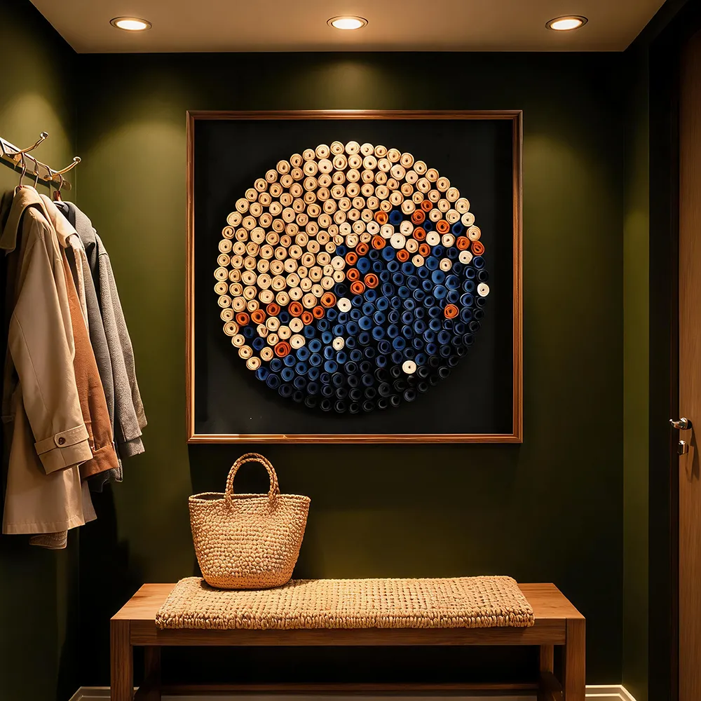 现代木皮雕刻艺术装饰画 立体木皮花实物挂画 客厅卧室酒店软装壁画