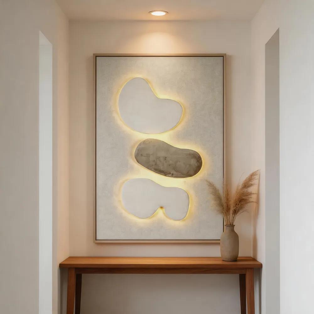 现代轻奢立体实物LED装饰画 抽象几何艺术挂画 客厅沙发背景墙壁画